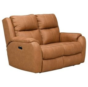 Marquis Caramel Leather 62" Wall Hugger Reclining Loveseat