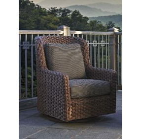 Kilimanjaro Black Upholstered Outdoor Swivel Glider Accent Chair
