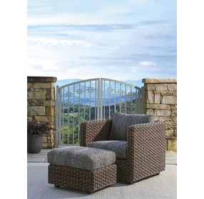 Kilimanjaro Black Upholstered Rectangular Outdoor Ottoman