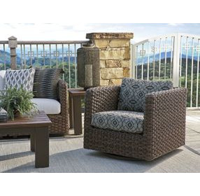 Kilimanjaro Black Upholstered Outdoor Swivel Glider Lounge Chair