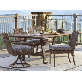 Kilimanjaro Black Upholstered Outdoor Swivel Rocker Dining Chair