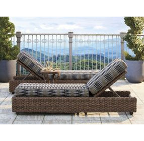 Kilimanjaro Black and Gray 83" Outdoor Chaise Lounge