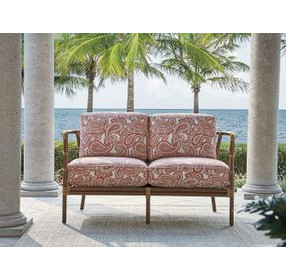 Sandpiper Bay Pink and White 58" Outdoor Loveseat