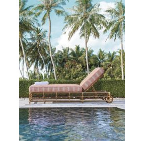 Sandpiper Bay Pink and White 82" Outdoor Chaise Lounge