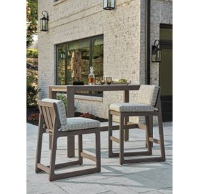 Mozambique Beige Upholstered Outdoor Bar Stool