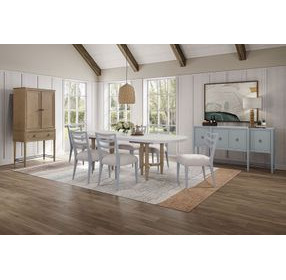 Wilmington Sand Pillar Trestle Extendable Dining Room Set