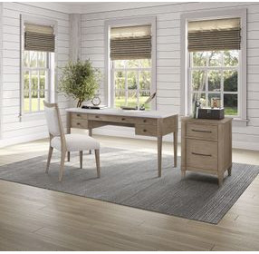 Wilmington Sand 5 Drawer Home Office Set