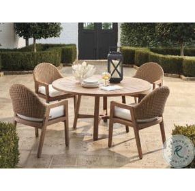 Isle of Palms Mocha Teak Round Outdoor Dining Table
