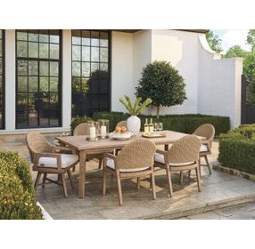 Isle of Palms Beige and Tan Upholstered Swivel Outdoor Dining Chair
