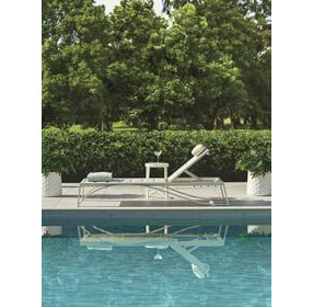 Sand Dune Brown Outdoor 83" Chaise with Pillow