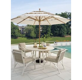 Sand Dune Cream Outdoor 60" Round Stone Top Dining Table