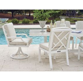 Island Classic Beige and Brown Upholstered Outdoor Side Chair