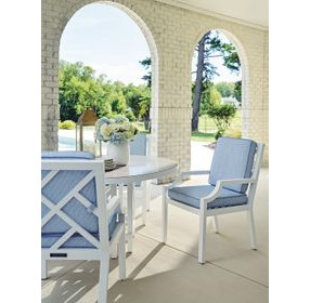 Island Classic Blue Upholstered Outdoor Arm Chair