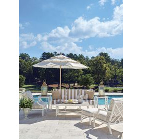 Island Classic White and Brown Outdoor Living Room Set