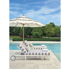 Island Classic White and Brown Outdoor 85" Chaise