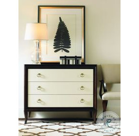 Tribeca American Walnut And Cream 3 Drawer Bachelor Chest