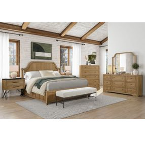 Magnolia Cashew and Black 2 Drawer Nightstand with USB Charging