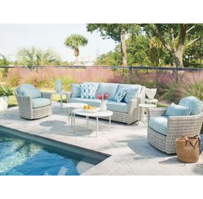 Seabrook Blue Outdoor Conversation Set