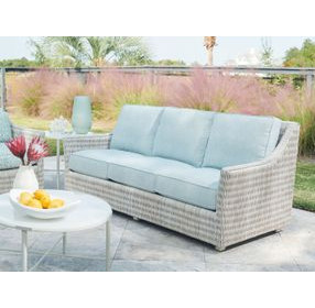 Seabrook Blue 82" Outdoor Sofa