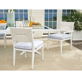 Ocean Breeze Promenade Blue Upholstered Outdoor Arm Chair