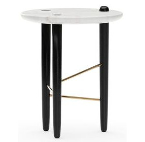 Madera White Round Guangxi Marble Top Small Spot Table