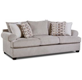Nolte Pebble Beige 96" Sofa with Throw Pillows