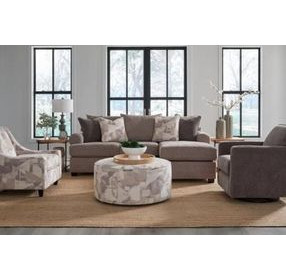 Kittery Pewter Gray 96" Loveseat and Chaise with Throw Pillows