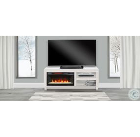 Napa Hearth White Oak Melamine 56" Media Console with Crystal Fireplace Insert