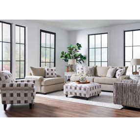 Premier Taupe Beige Performance Fabric 97" Sofa with Throw Pillows