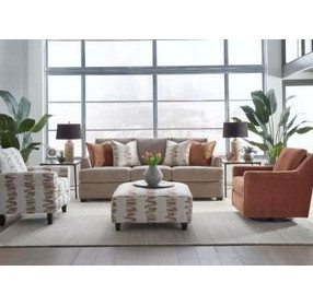 Maclean Taupe Beige 93" Sofa with Throw Pillows