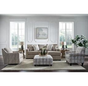 Kittery Dove Beige and White Upholstered Accent Chair