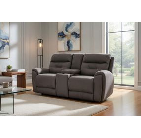Point Break Telluride Stone Power Reclining Sofa with Power Headrest and Lumbar