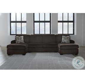 Firescrest Chocolate 3 Piece Modular Sectional with Double Chaise