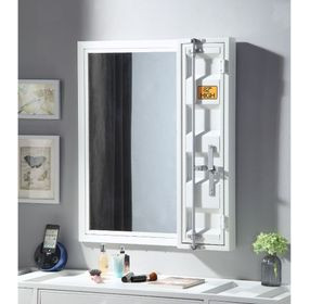 Cargo White Rectangular Vanity Mirror with Storage