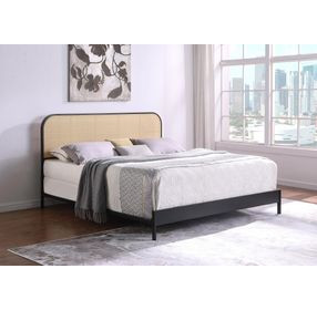 Amherst Black Radio Weave Rattan King Metal Bed