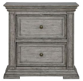 Big Valley Graystone 2 Drawer Nightstand with USB Charging