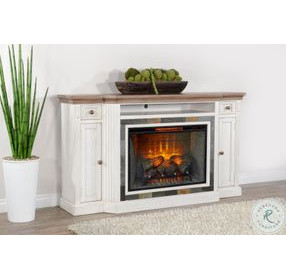Ember Grace White 72" Media Console with Electric Fireplace