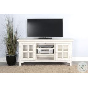 Willow Nest White Beach Pebble 2 Door 62" TV Console