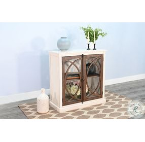 Cozy Luxe White 2 Glass Door Accent Cabinet