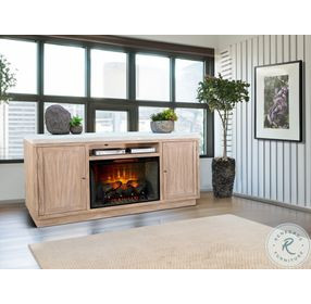 Emberline Light Gray 78" Media Console with Electric Fireplace