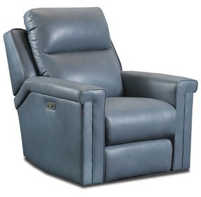 Madison Ash Leather Rocker Power Recliner with USB Charging