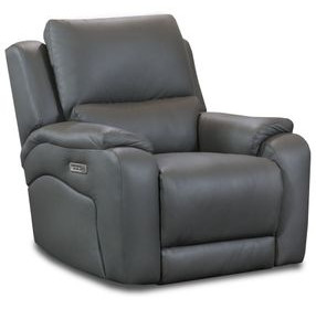 Brookfield Pewter Leather Triple Power Rocker Recliner with USB Charging