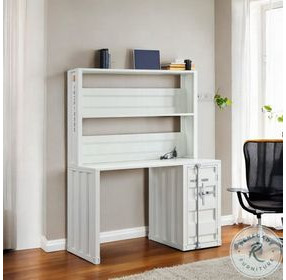 Cargo White 47" Writing Desk with Hutch
