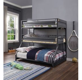 Cargo Gunmetal Double Twin Over Full Bunk Bed