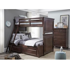 Canterbury 2.0 Warm Cherry Twin Over Full Bunk Bed