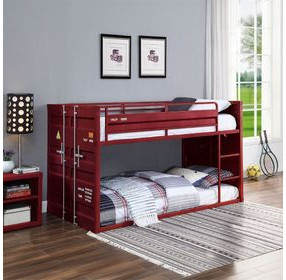 Cargo Red Twin Over Twin Bunk Bed