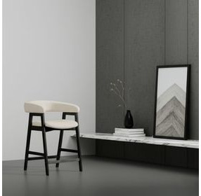 Cove Vintage Black Upholstered Counter Height Chair Set of 2