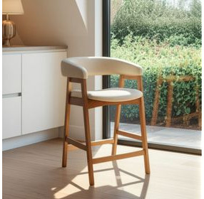 Cove Natural Upholstered Counter Height Chair Set of 2