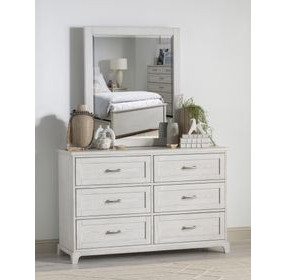 Ashton Bleached Linen Rectangular Dresser Mirror