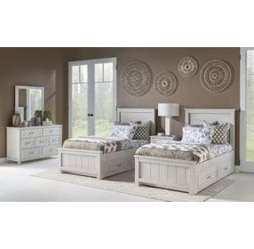 Preston Bleached Linen Twin Panel Bed with LED